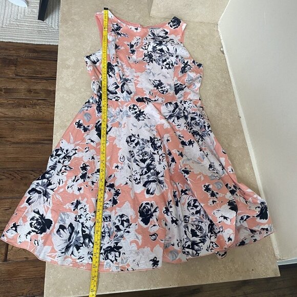 Bailey Blue Pink Floral Print Sleeveless Fit Flare Women Size Large Mini Dress - Picture 13 of 16